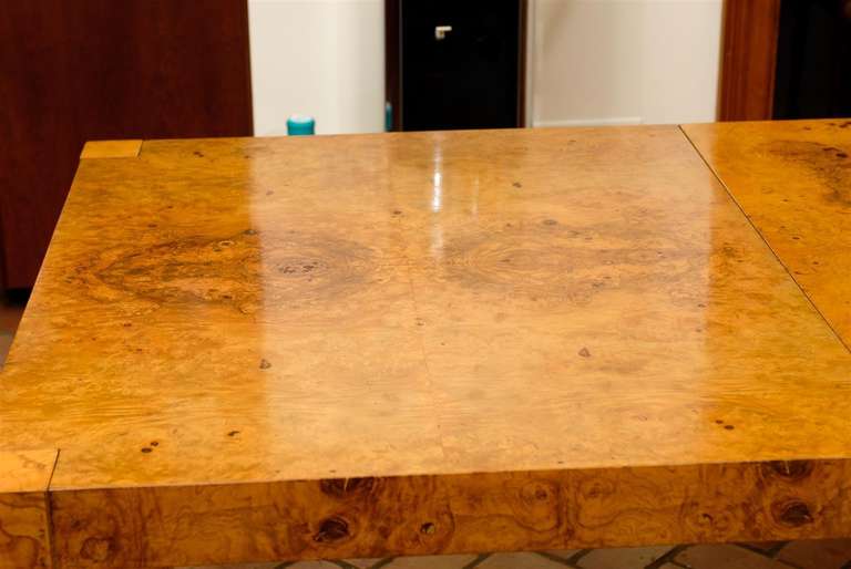 Gorgeous Olive Wood Dining Table in the Style of Milo Baughman, circa 1975 4