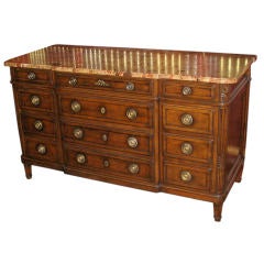 French Commode in an Unusual Breakfront Form signed Roumy