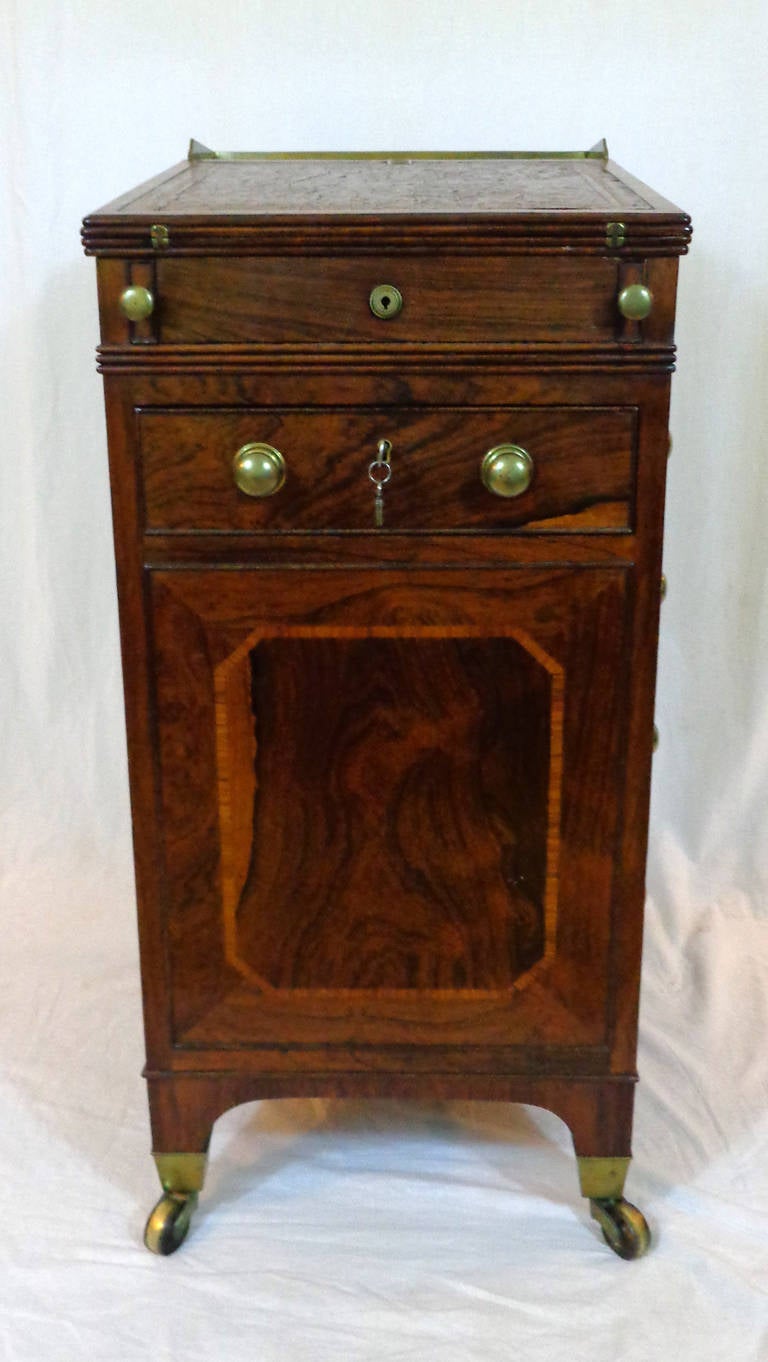 English Early 19th Century Exceptional Figured Rosewood Davenport