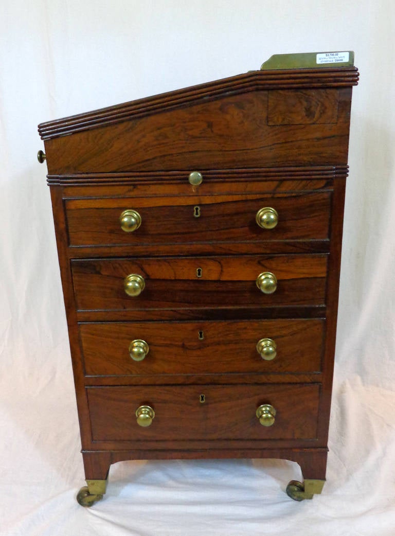 Early 19th Century Exceptional Figured Rosewood Davenport 1
