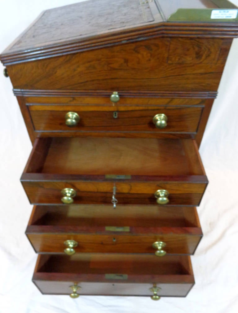 Early 19th Century Exceptional Figured Rosewood Davenport 2