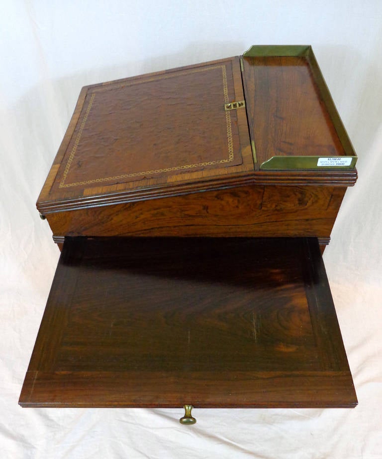 Early 19th Century Exceptional Figured Rosewood Davenport 3