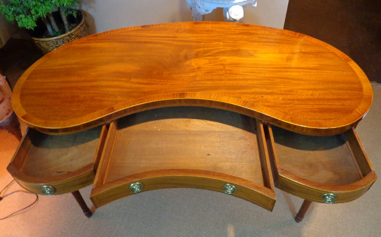 Late 18th Century Sheraton Style, Kidney-Shaped Desk 1