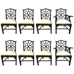 Set of Eight 19th Century English Mahogany Dining Chairs