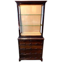Early 19th Century George III Mahogany Display Cabinet on Chest