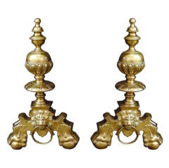 Pair of 19th Century Brass Chenets