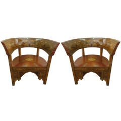 Pair of Unusual Moorish Arm Chairs