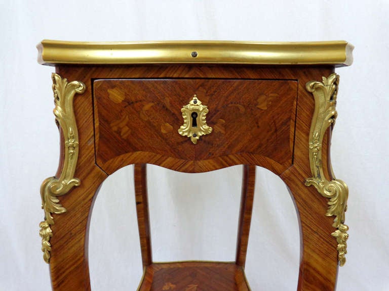 Louis XV Period side table with kingwood parquetry and rosewood inlay, stamped 