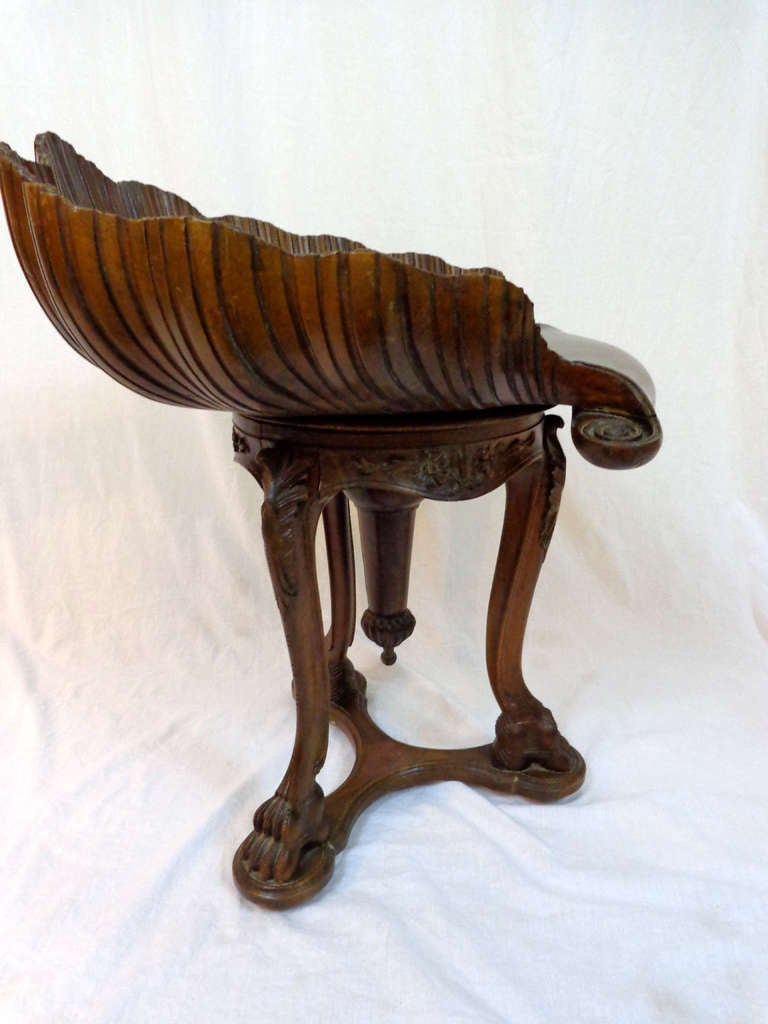 19th c. Carved Wood Grotto Chair 2