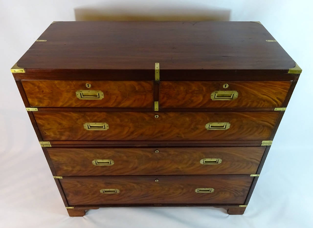 19th Century British Campaign Chest on Chest at 1stDibs