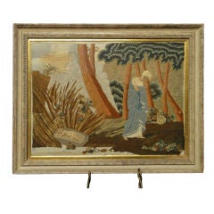 Needlework Depicting Moses in the Bull Rushes