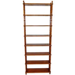 Vintage Mid-century Modern Bookshelf with Faux Bamboo