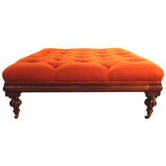 20th Century William IV Style Large Tufted Ottoman