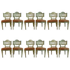Set of 12 Late 20th Century Hand-Carved Italian Dining Chairs