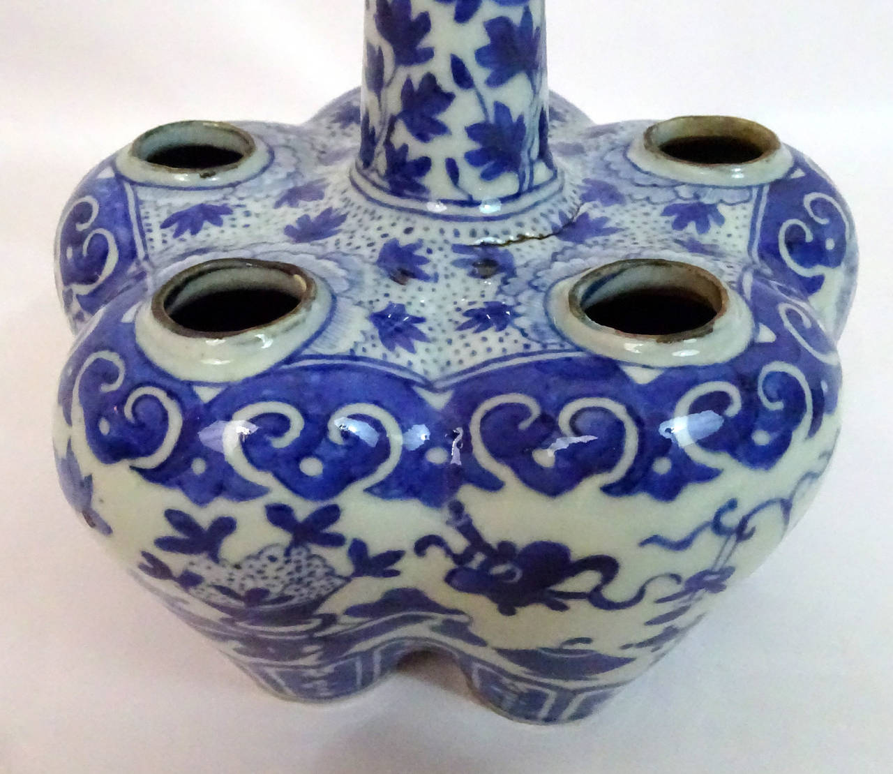 19th Century 19th c. Chinese Blue and White Porcelain Tulipiere