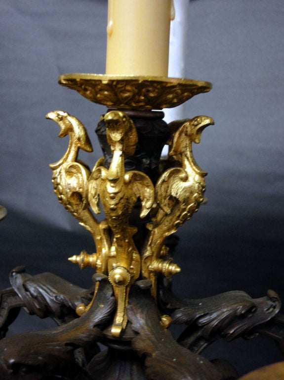 French Pair of Charles X Candelabras as Lamps For Sale