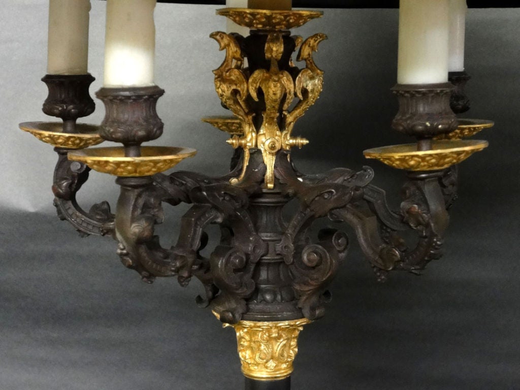 Pair of Charles X Candelabras as Lamps For Sale 3