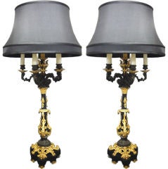 Pair of Charles X Candelabras as Lamps