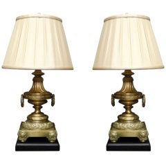 A Pair of LXVI Style French Andirons now as Lamps