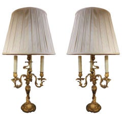 Pair of Louis XV Style Candelabras now as Lamps