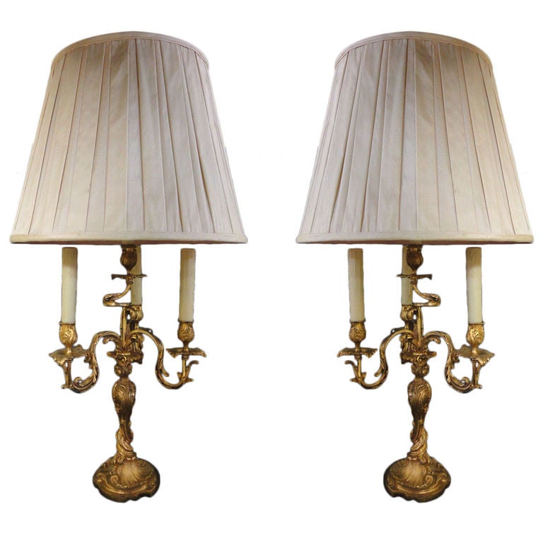 Pair of Louis XV Style Candelabras now as Lamps