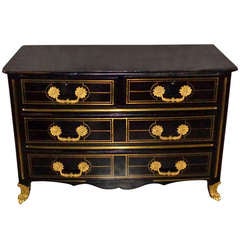 18th c. Regencé Commode with Brass Inlay and Bronze Doré Mounts