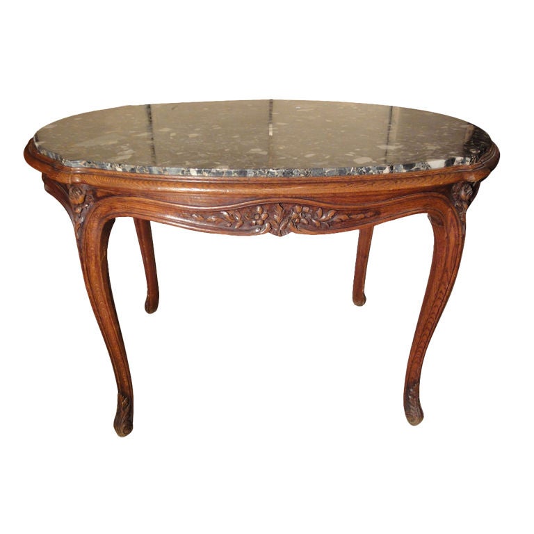 French Center Table with Marble Top For Sale