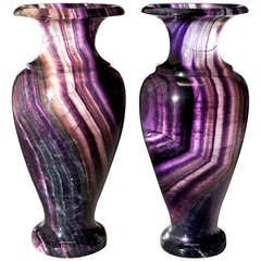 Pair of 20th c. Chinese Fluorite Vases