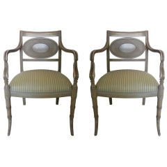 Pair of Painted Regency Style Chairs