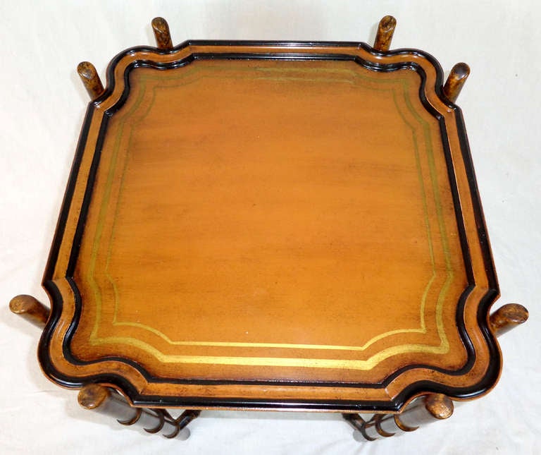 American Faux Bamboo Tray Table For Sale