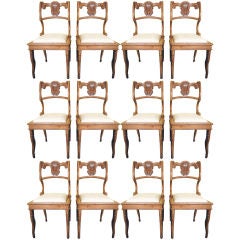 Set of 12 Regency Style Dining Chairs