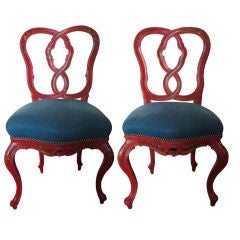 Pair of 18th c. Painted Venetian Side Chairs