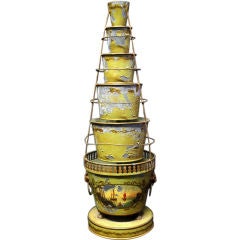 20th Century French Tôle-Peinte Six-Tier Cachepot