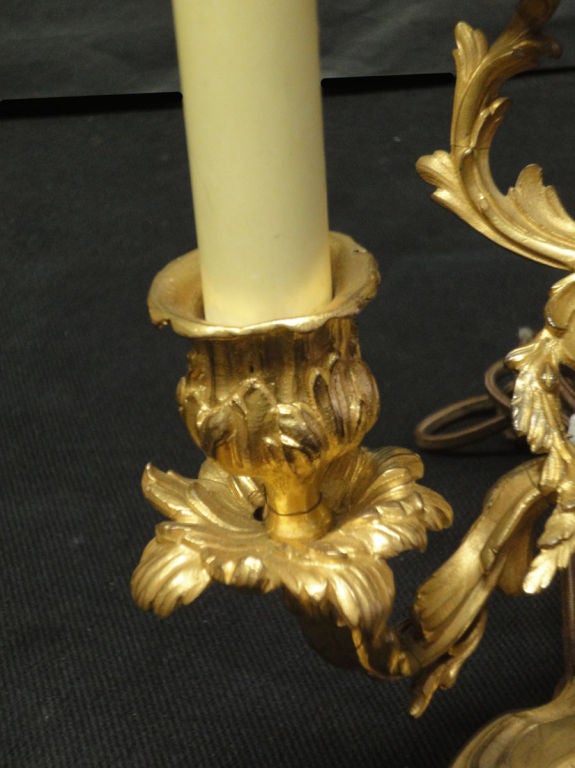 19th Century Pair of Louis XV Style Candelabras now as Lamps For Sale
