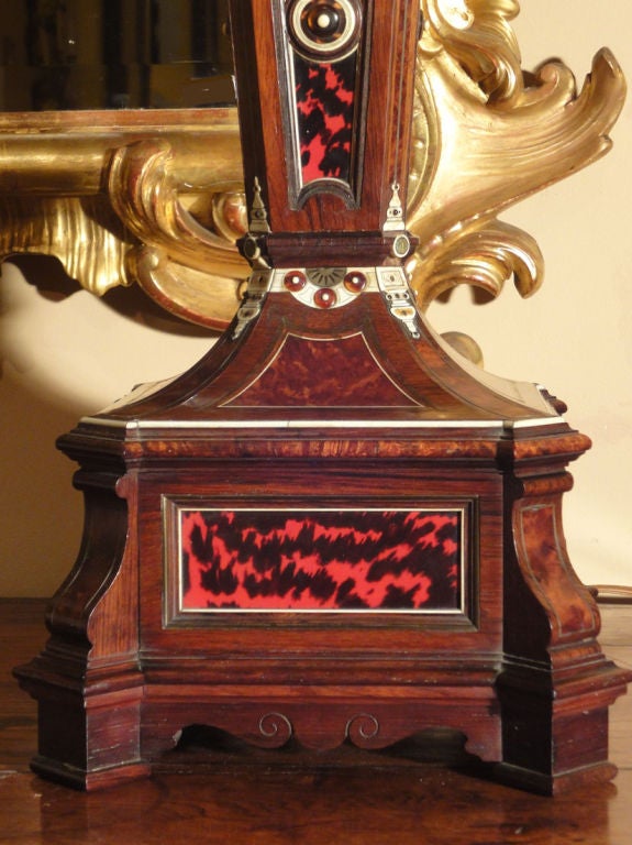 19th Century Lamp with Inlaid Red Tortoiseshell