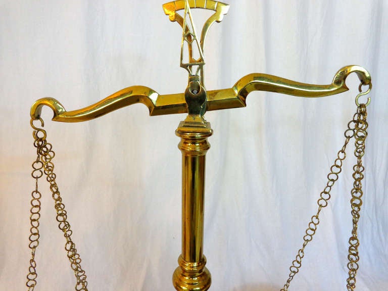 Two 19th C. Sets Of Brass Scales For Sale 4