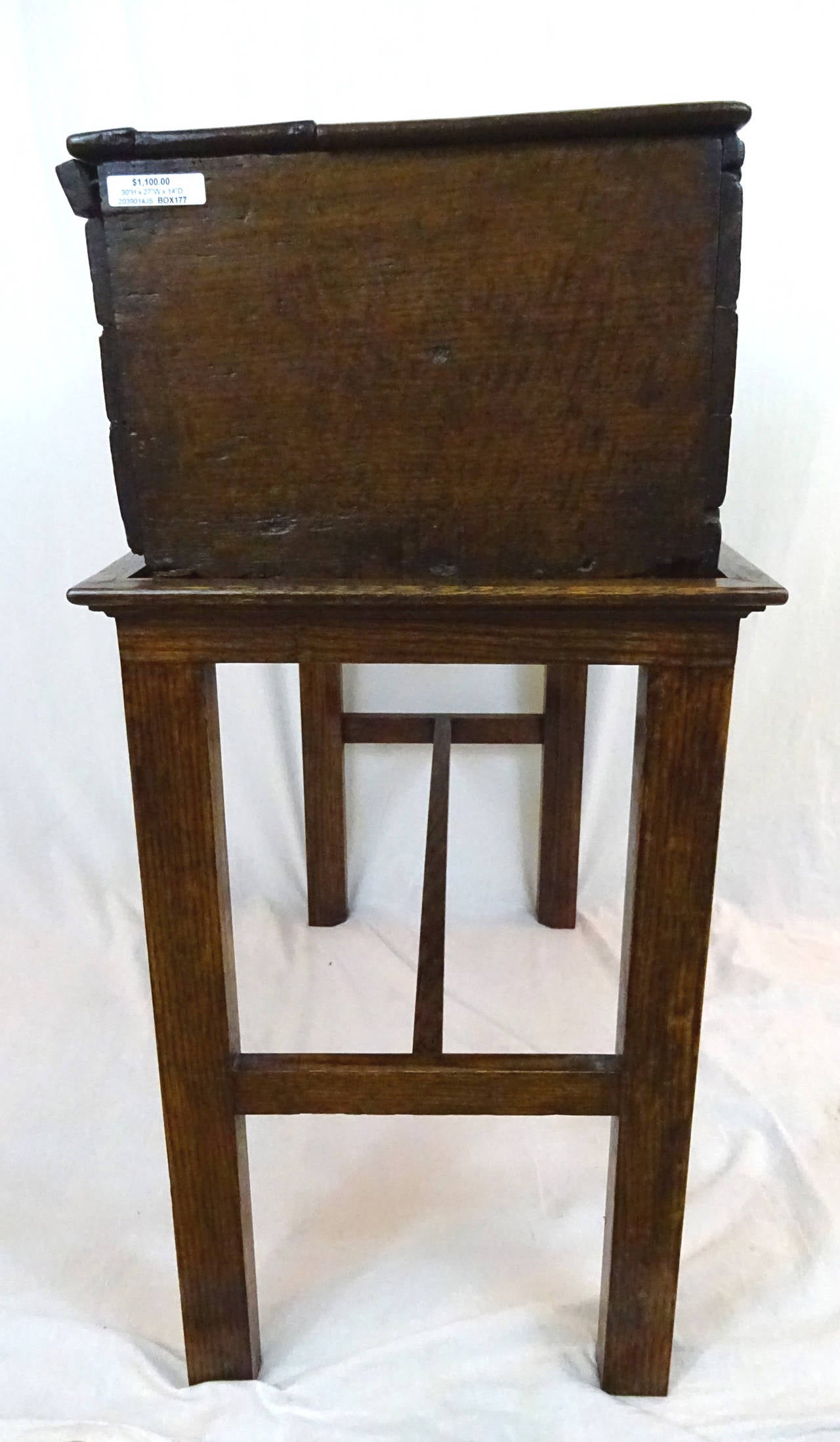 19th Century English Carved Wooden Box on Stand 3