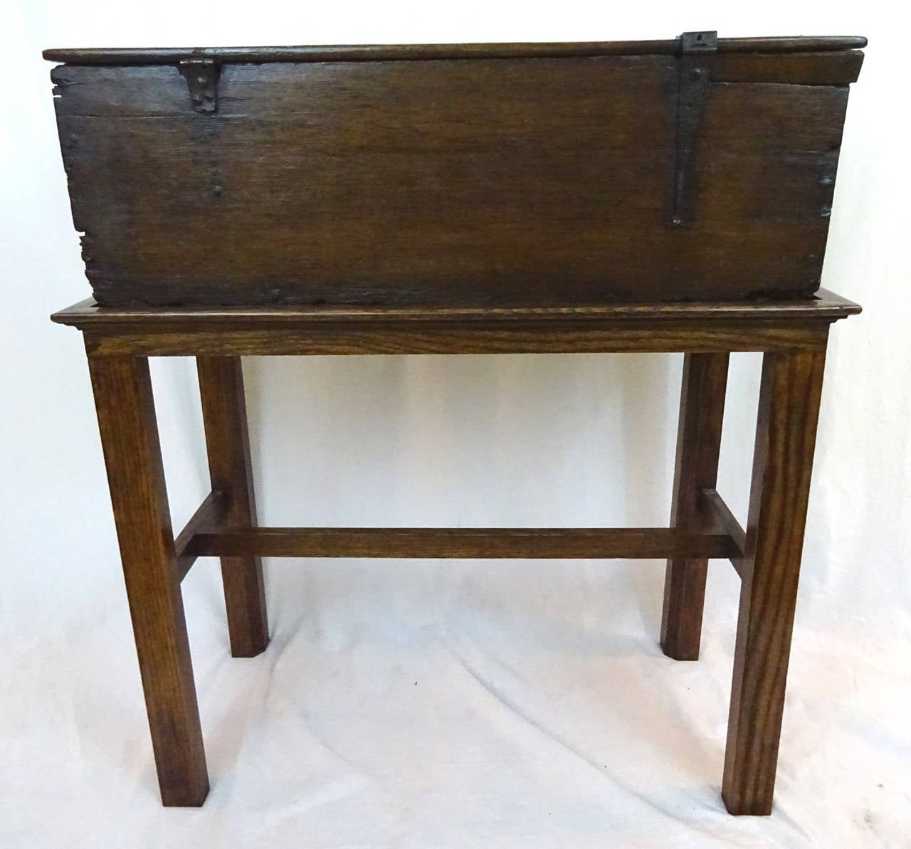 19th Century English Carved Wooden Box on Stand 4