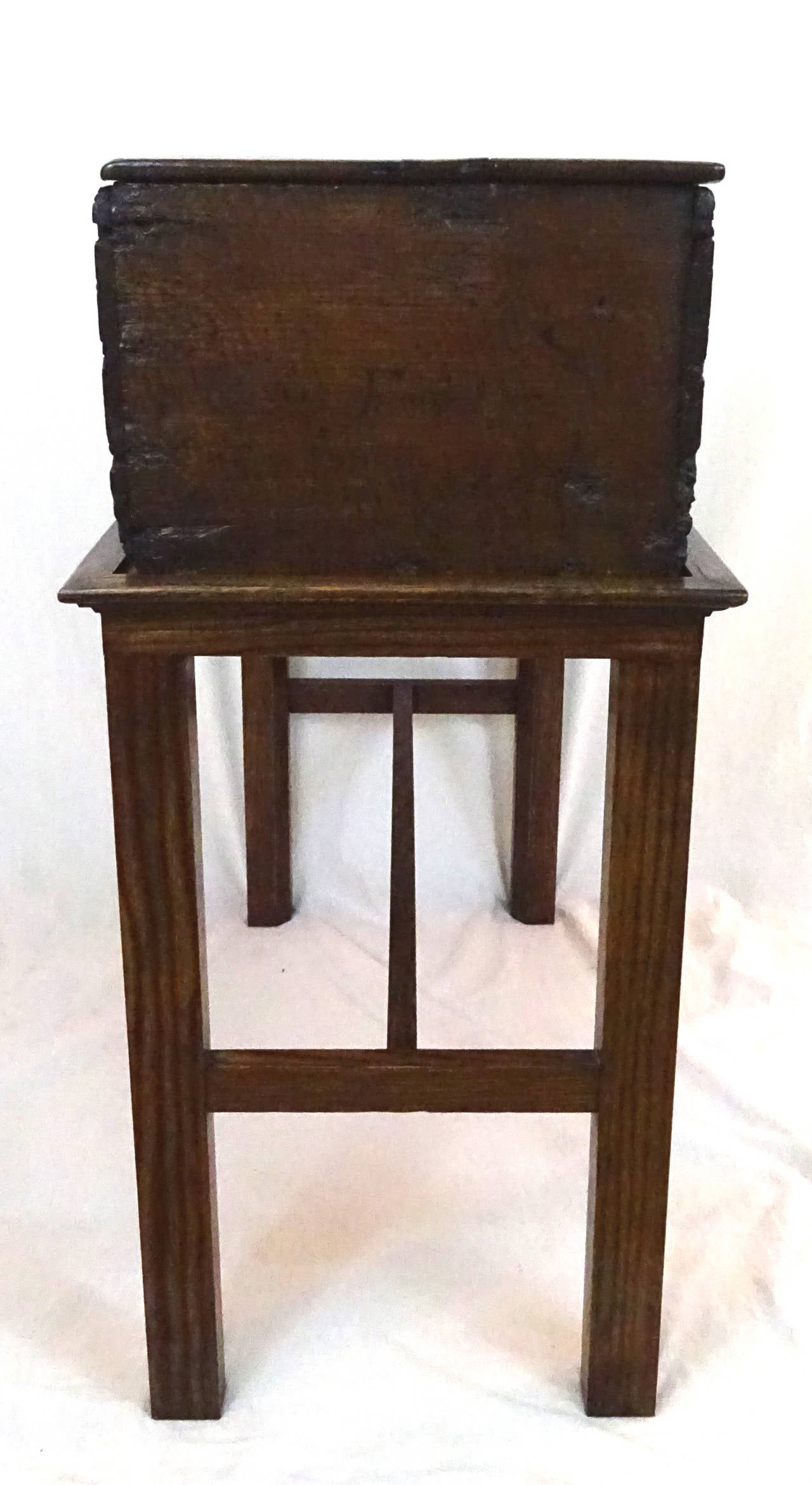 19th Century English Carved Wooden Box on Stand 5