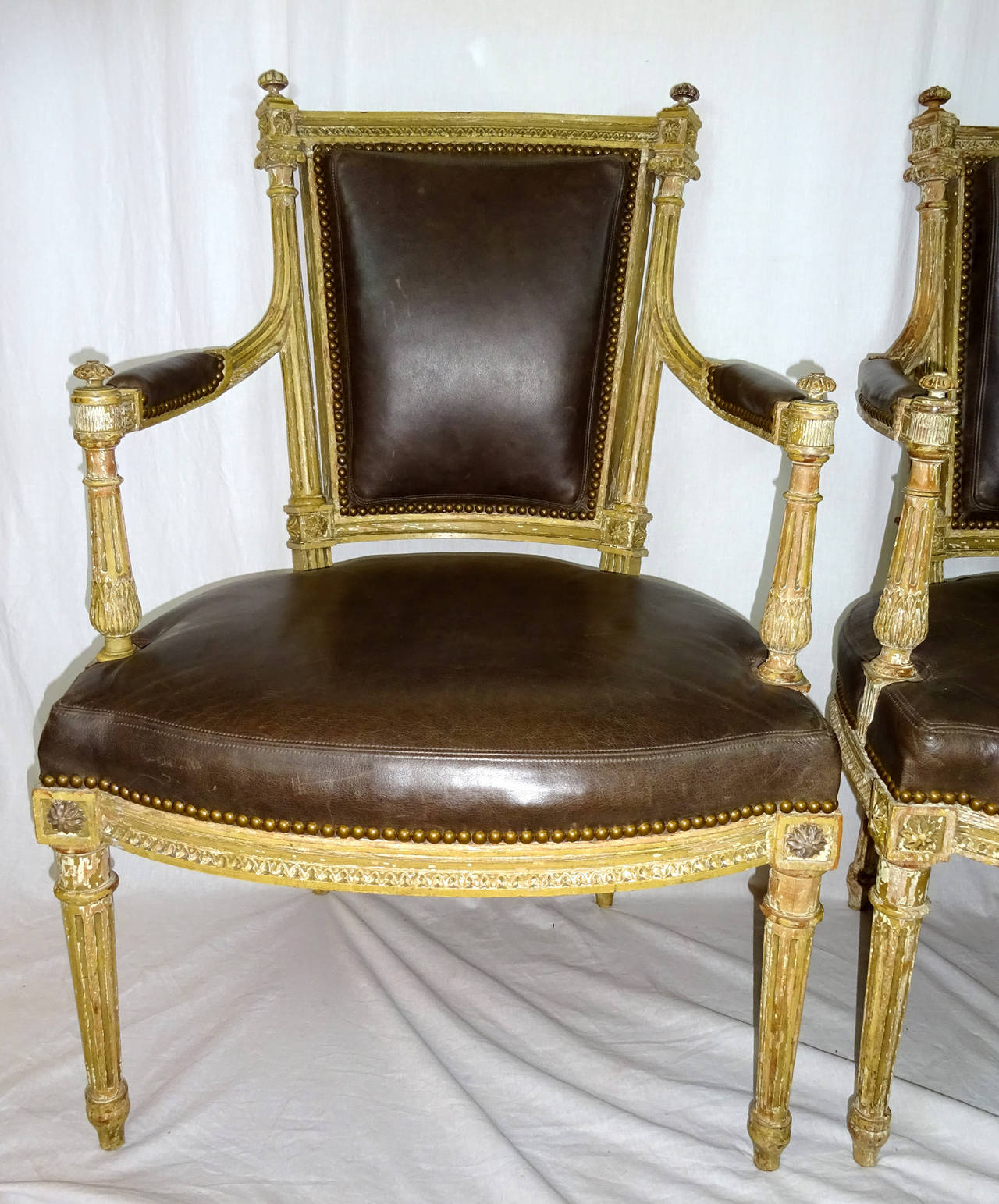 Pair of Louis XVI Style Armchairs For Sale at 1stDibs