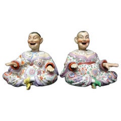 Pair of European  Porcelain Chinese Style Nodders
