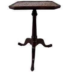Kettle Stand Table with Alligator Leather Top