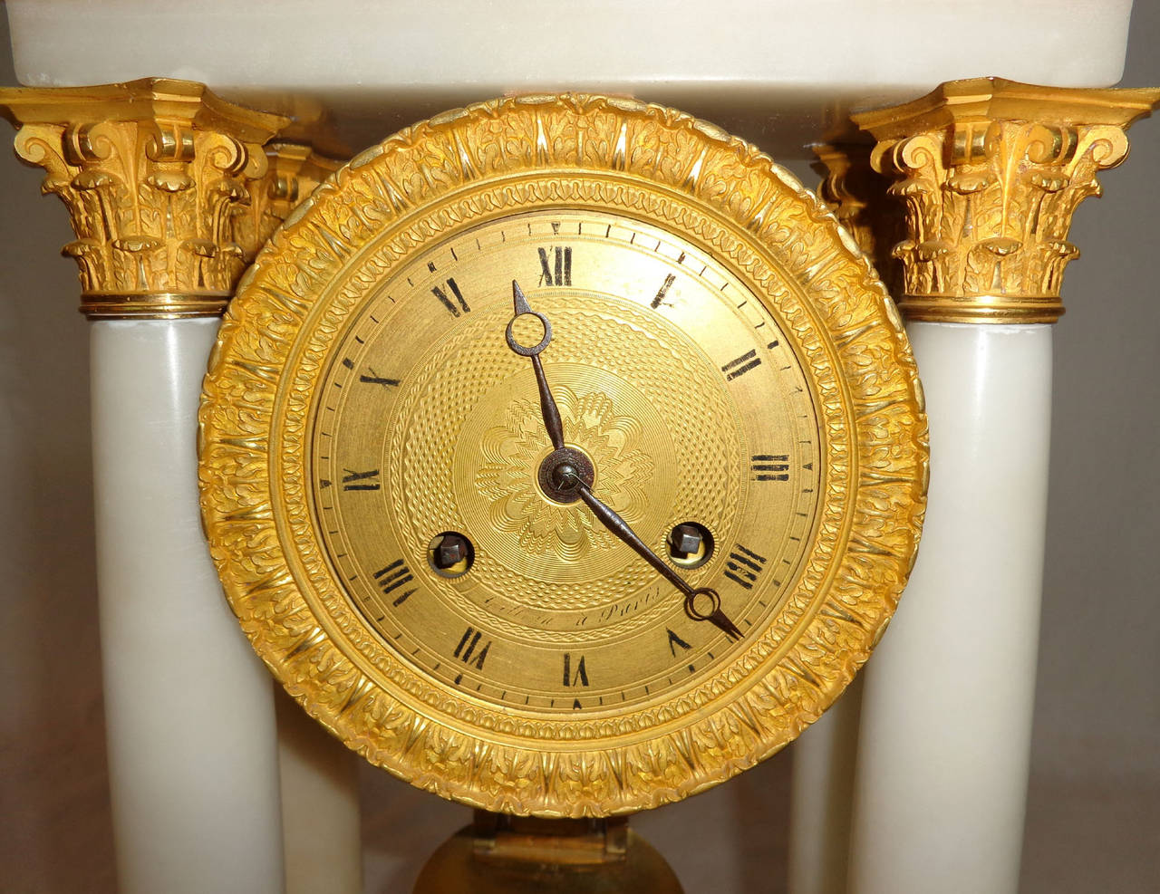 19th Century French Temple Clock In Excellent Condition For Sale In Dallas, TX