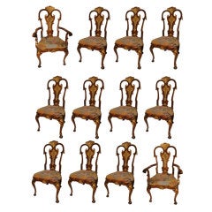An Exceptionally Fine Set of 12  George II Style Dining Chairs