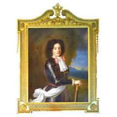 18th Century French Portrait of a Young Louis de Bourbon in an English Frame