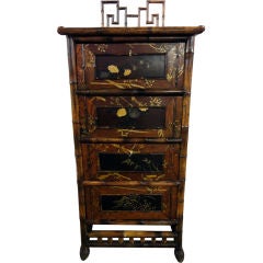 Tall Continental  Bamboo Chest in the Oriental Style