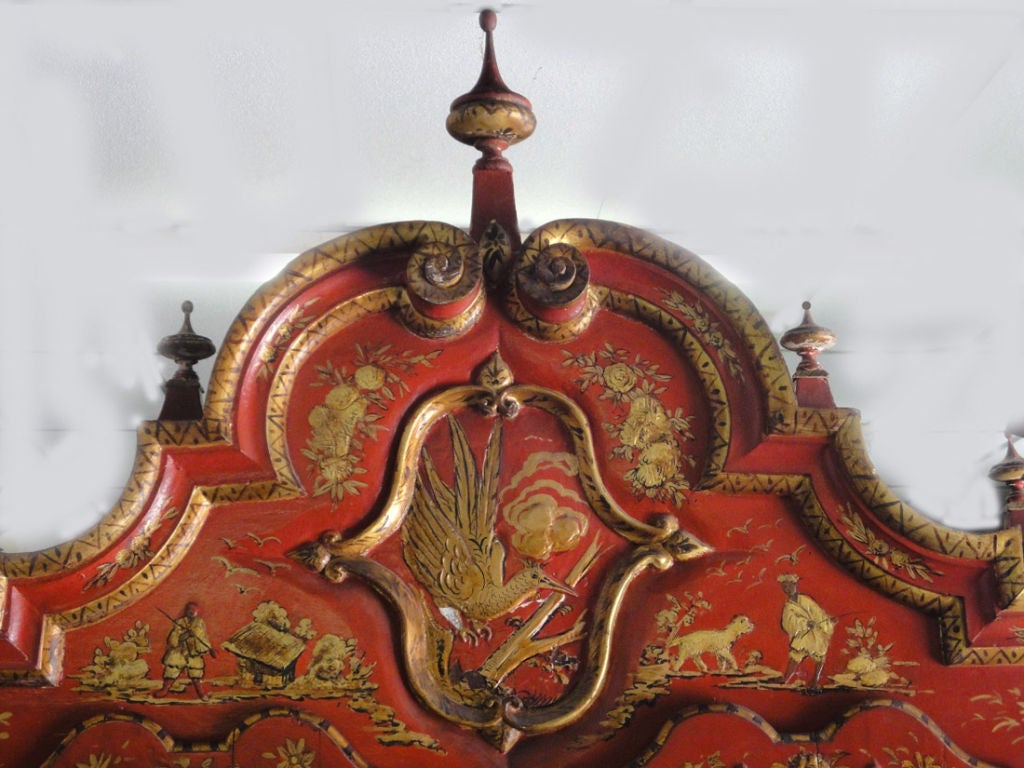18th Century Portuguese Chinoiserie Secretary of Fanciful Design. This secretary of somewhat naive design was discovered during the previous owner's visit to Portugal in the 1970s. The crown consists of beautifully shaped moldings with scrolls & the