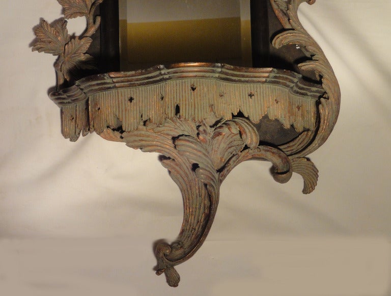 Pair of Georgian Style Wall Brackets with Mirrored Backs