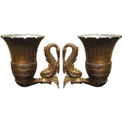 Pair of Bronze Art Deco Wall Sconce