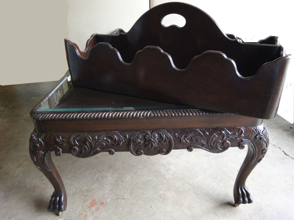 Irish Style Canterbury Stand on Casters by Baker Furniture. Beautifully carved & true to the original antique. (Two available ~ Priced $1,775.00 Each)